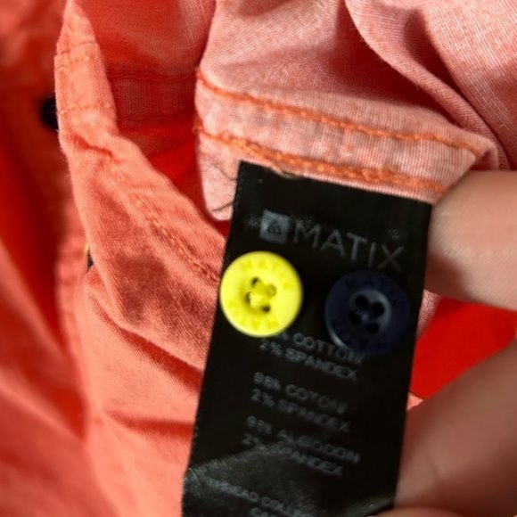 Matix Boys Orange Toucan Short Sleeve Button Up Shirt, Sz Large - Picture 9 of 14